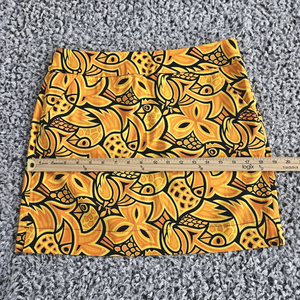 Loudmouth Women's Golf Skirt Sz 4 x 16L XS Yellow Mini Chirp Chirp Stretch Bird - Picture 10 of 12